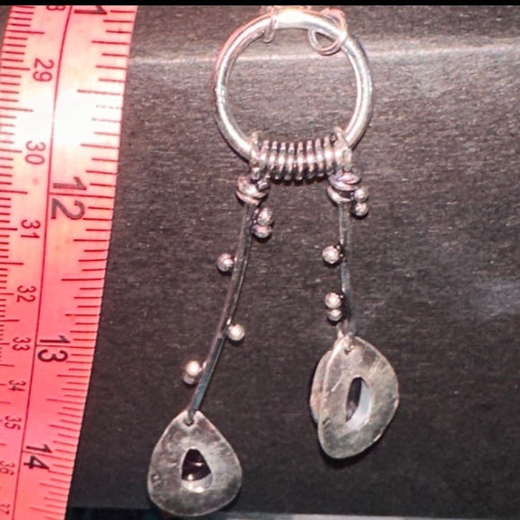 Modern Ruby Ziosite dangle multi-gem handmade statement Necklace - Picture 13 of 14